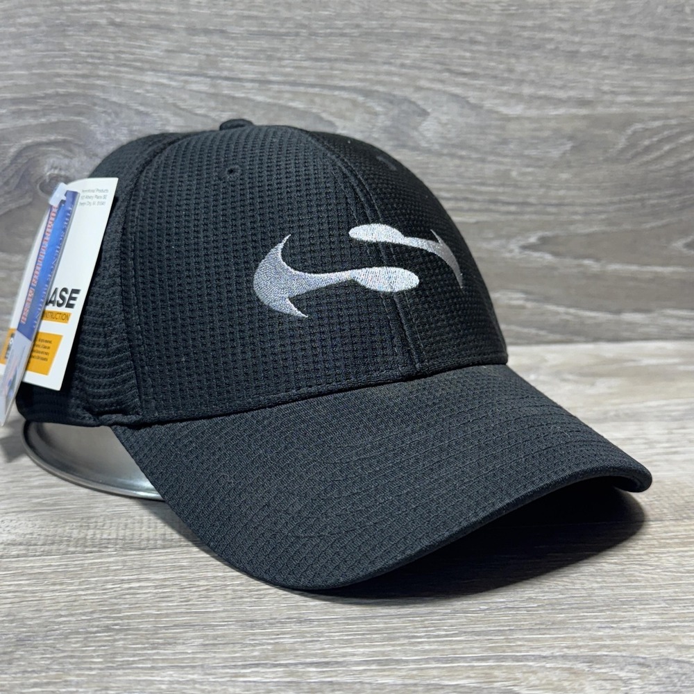 Sunsray Hat Cap Fitted Mens L/XL Black Mesh Embroidered Shark‎ Logo K-Products